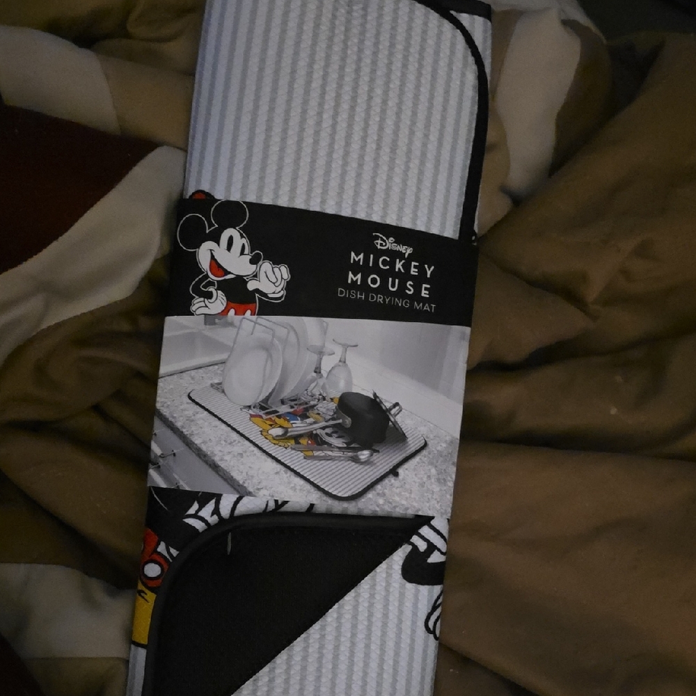 Disney Mickey Mouse Black and White Dish Mat